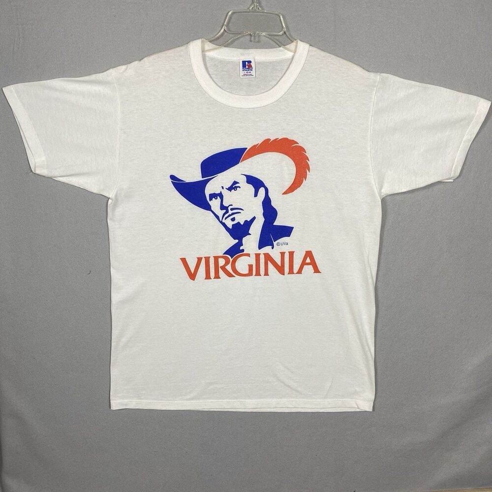 Vintage University Of Virginia Cavaliers TShirt Large 1984-1994 Russell Athletic